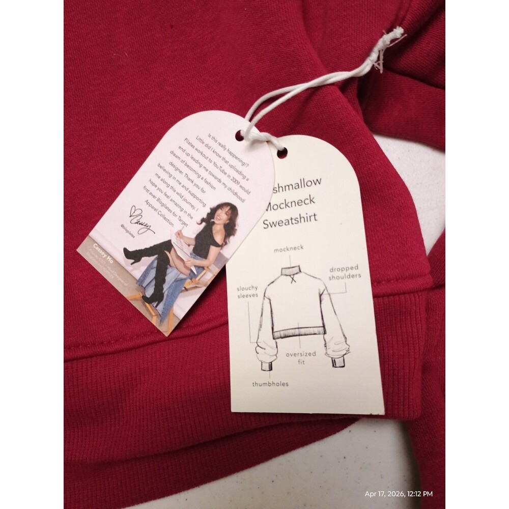 Marshmellow Mockneck Sweatshirt Burgundy - S - Picture 5 of 6